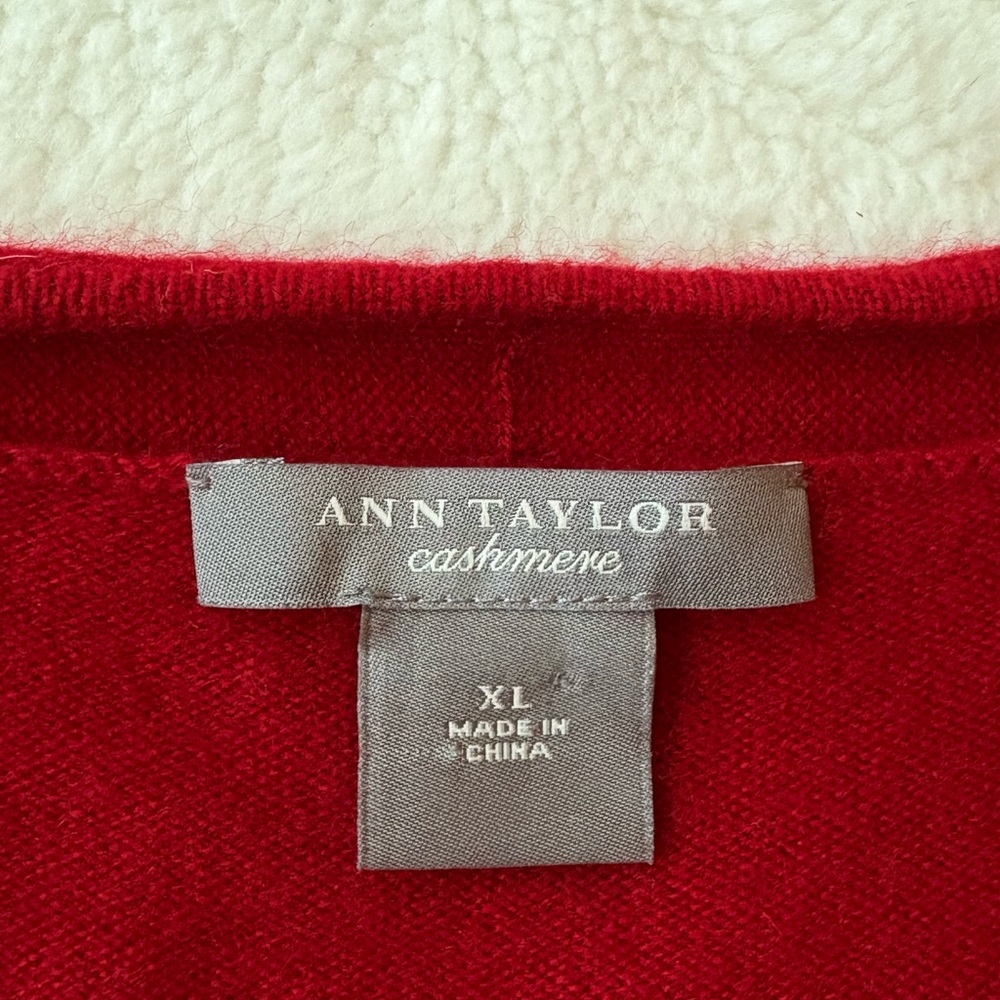 Ann Taylor Red Cashmere Sweater - Picture 3 of 4